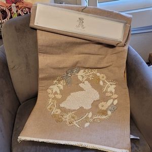 RACHEL ASHWELL Beaded Bunny Rabbit TABLE RUNNER 16" x 72" EASTER Designer NWT